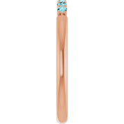 14K Rose Natural Blue Zircon Stackable Ring