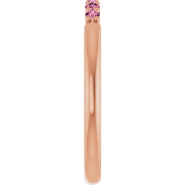 14K Rose Natural Pink Tourmaline Stackable Ring