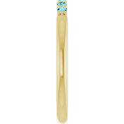 14K Yellow Natural Blue Zircon Stackable Ring