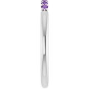 Platinum Natural Amethyst Stackable Ring