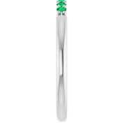 14K White Natural Emerald Stackable Ring