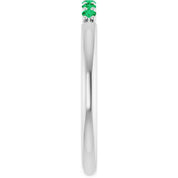 14K White Natural Emerald Stackable Ring
