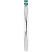 14K White Natural Alexandrite Stackable Ring
