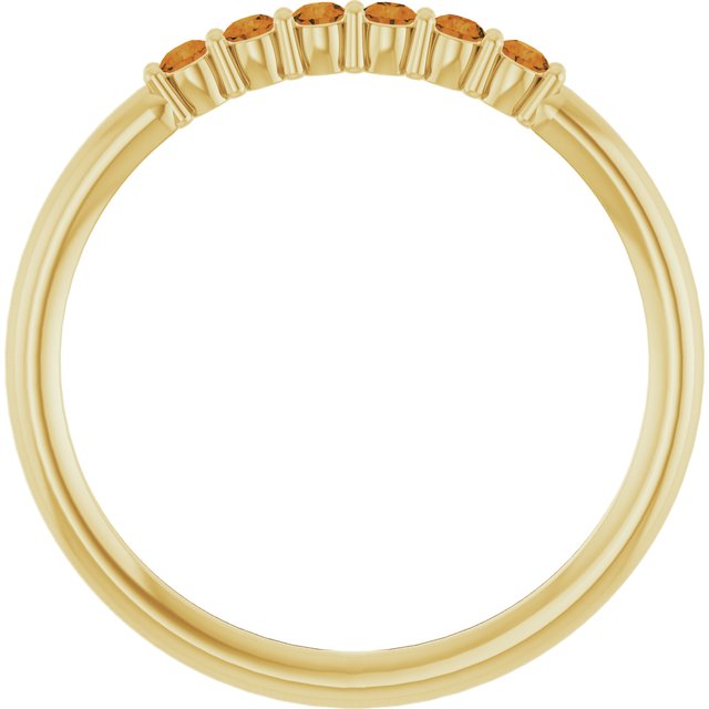 14K Yellow Natural Citrine Stackable Ring