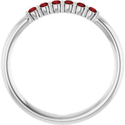 Platinum Natural Mozambique Garnet Stackable Ring