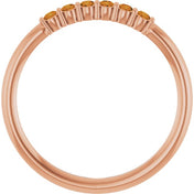 14K Rose Natural Citrine Stackable Ring