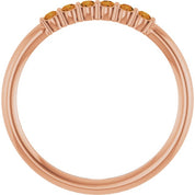 14K Rose Natural Citrine Stackable Ring