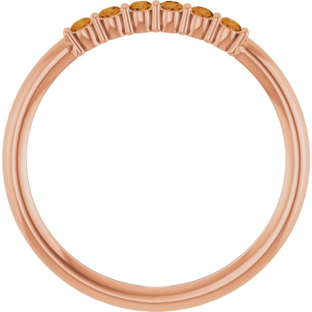 14K Rose Natural Citrine Stackable Ring