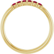 14K Yellow Natural Ruby Stackable Ring