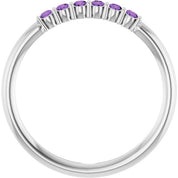 Sterling Silver Natural Amethyst Stackable Ring