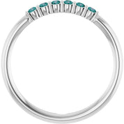 Platinum Natural Alexandrite Stackable Ring