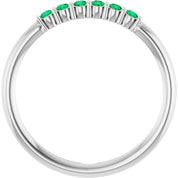 Platinum Natural Emerald Stackable Ring