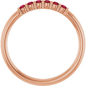 14K Rose Natural Ruby Stackable Ring
