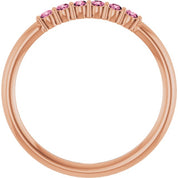 14K Rose Natural Pink Tourmaline Stackable Ring
