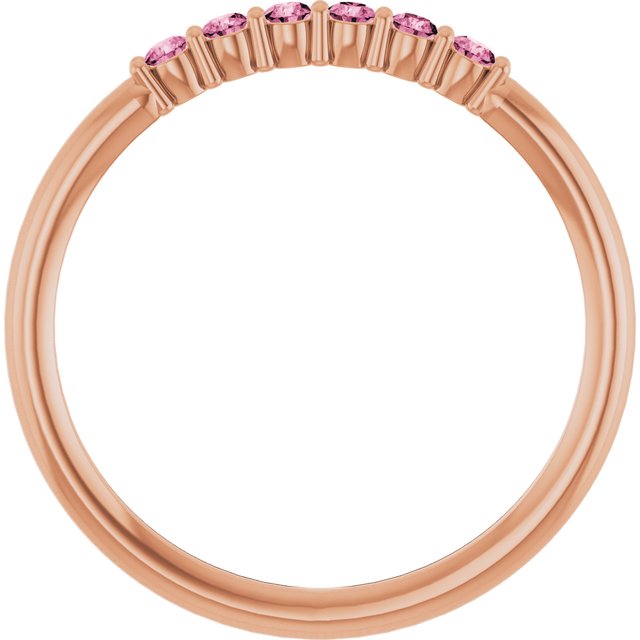14K Rose Natural Pink Tourmaline Stackable Ring