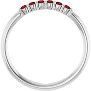 Sterling Silver Natural Mozambique Garnet Stackable Ring