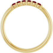 14K Yellow Natural Mozambique Garnet Stackable Ring