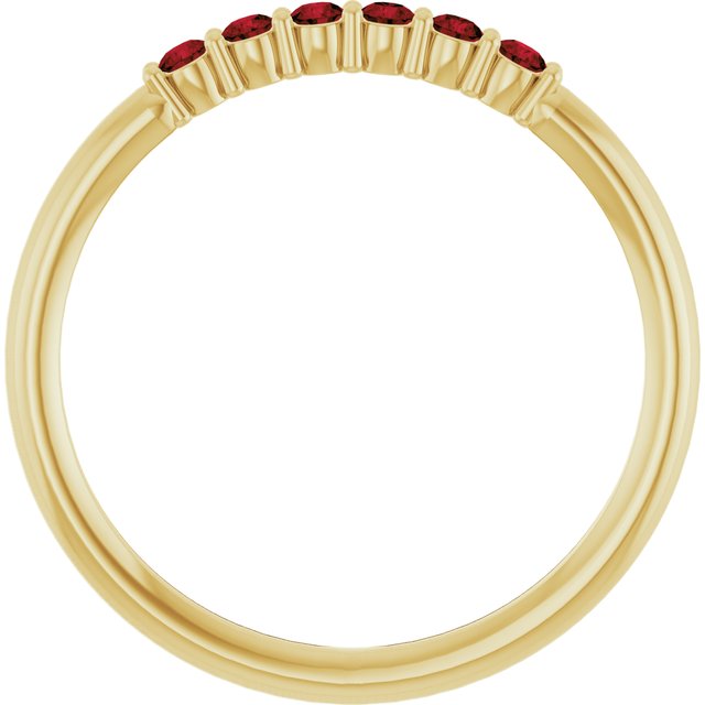 14K Yellow Natural Mozambique Garnet Stackable Ring