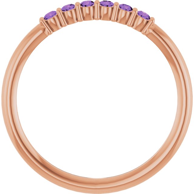 14K Rose Natural Amethyst Stackable Ring