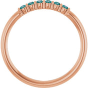 14K Rose Natural Alexandrite Stackable Ring