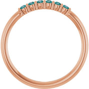 14K Rose Natural Alexandrite Stackable Ring