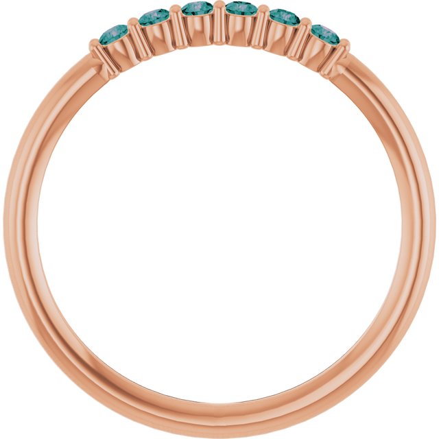 14K Rose Natural Alexandrite Stackable Ring