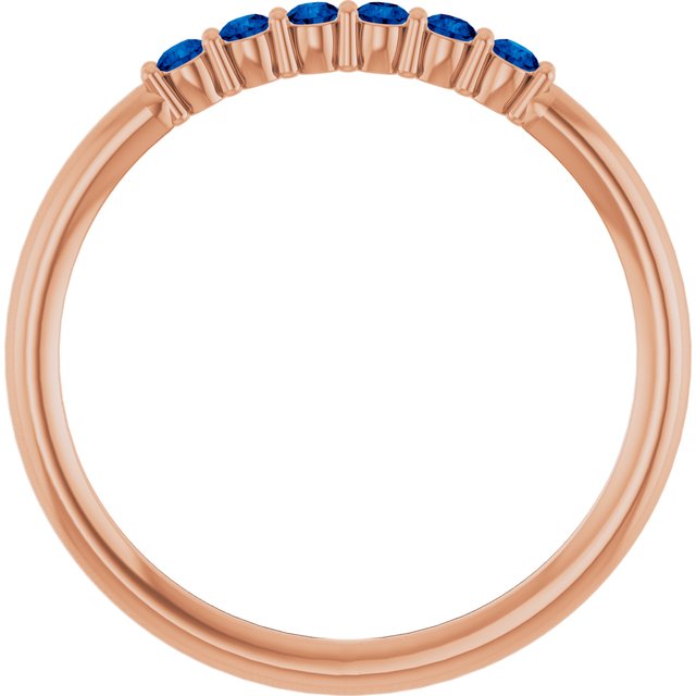 14K Rose Natural Blue Sapphire Stackable Ring