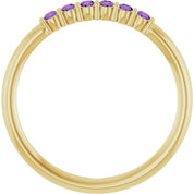 14K Yellow Natural Amethyst Stackable Ring