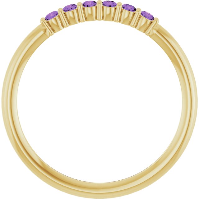 14K Yellow Natural Amethyst Stackable Ring