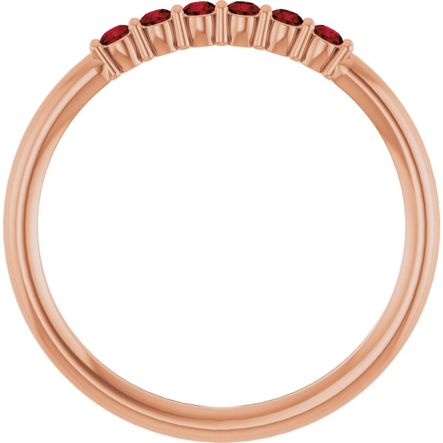 14K Rose Natural Mozambique Garnet Stackable Ring