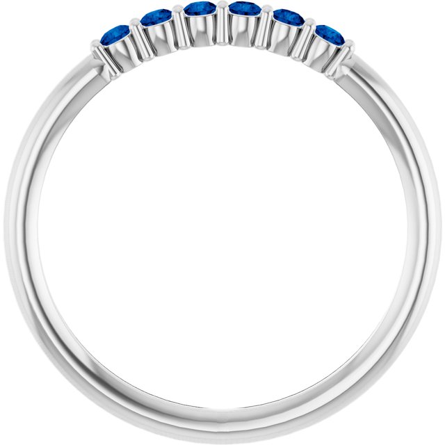 Sterling Silver Natural Blue Sapphire Stackable Ring