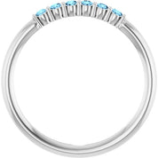 Sterling Silver Natural Aquamarine Stackable Ring