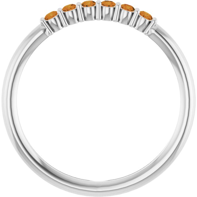 Sterling Silver Natural Citrine Stackable Ring