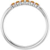 Platinum Natural Citrine Stackable Ring