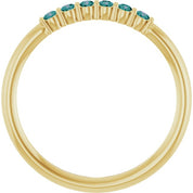 14K Yellow Natural Alexandrite Stackable Ring