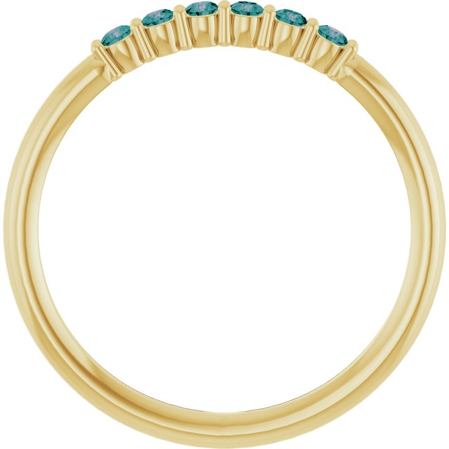 14K Yellow Natural Alexandrite Stackable Ring