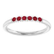 Sterling Silver Natural Ruby Stackable Ring