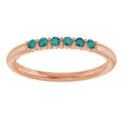 14K Rose Natural Alexandrite Stackable Ring