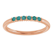 14K Rose Natural Alexandrite Stackable Ring