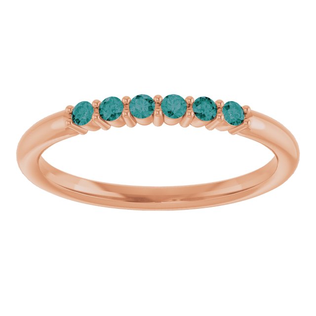 14K Rose Natural Alexandrite Stackable Ring