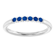 Sterling Silver Natural Blue Sapphire Stackable Ring