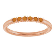 14K Rose Natural Citrine Stackable Ring