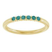 14K Yellow Natural Alexandrite Stackable Ring