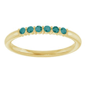 14K Yellow Natural Alexandrite Stackable Ring