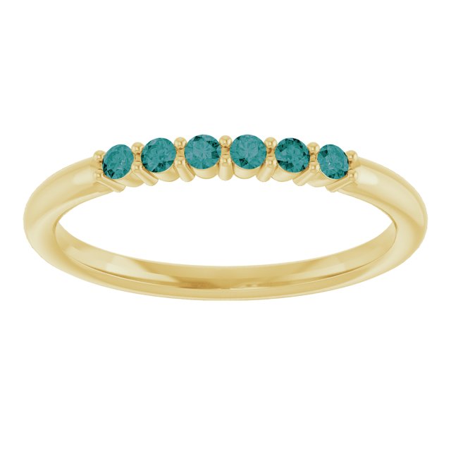 14K Yellow Natural Alexandrite Stackable Ring