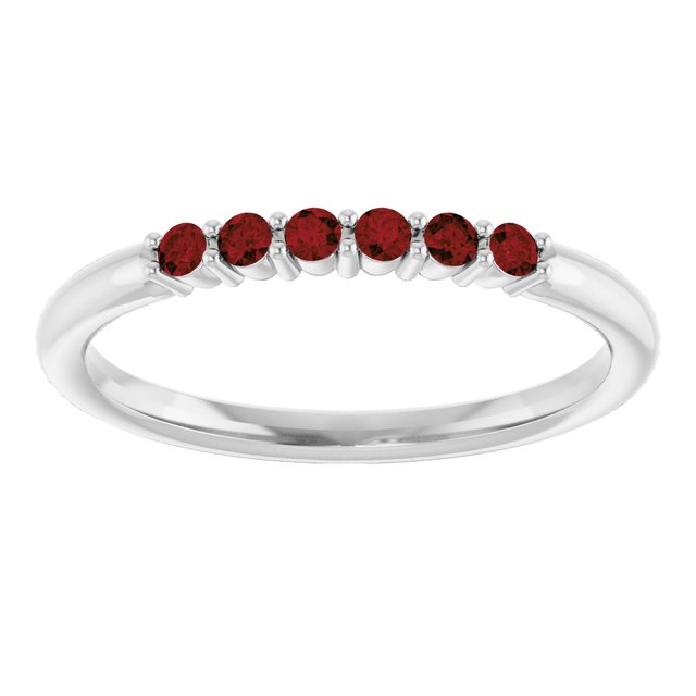 Sterling Silver Natural Mozambique Garnet Stackable Ring