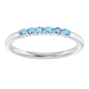 Sterling Silver Natural Aquamarine Stackable Ring