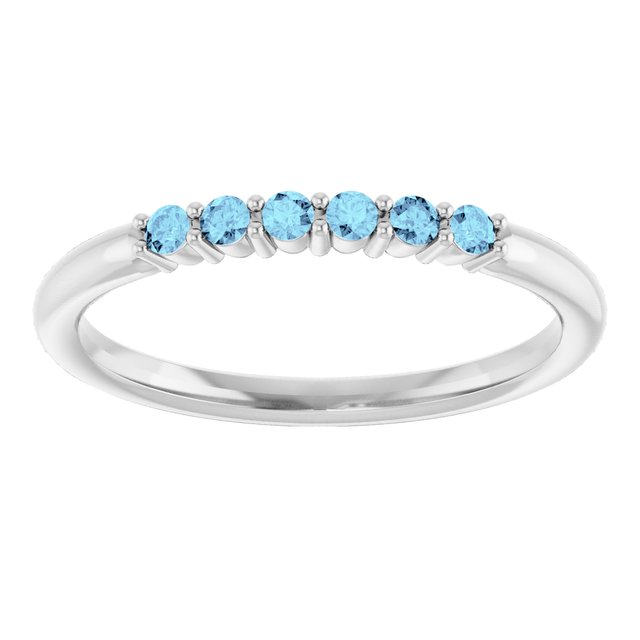Sterling Silver Natural Aquamarine Stackable Ring