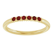14K Yellow Natural Mozambique Garnet Stackable Ring