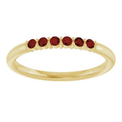 14K Yellow Natural Mozambique Garnet Stackable Ring
